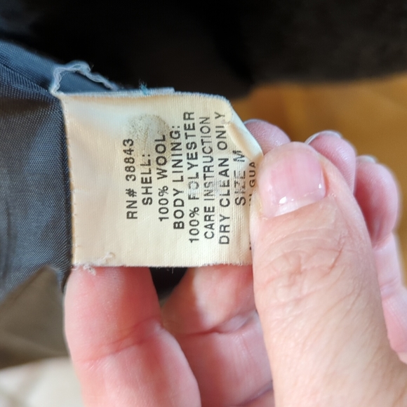 Wool gray pea coat long warm double breasted car coat medium M - Picture 6 of 6